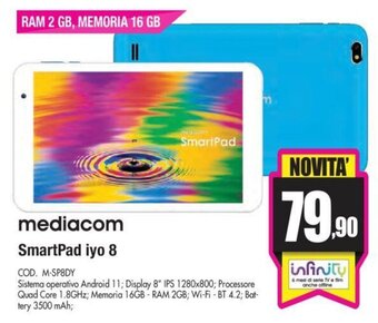 Wellcome Mediacom SmartPad iyo 8 offerta