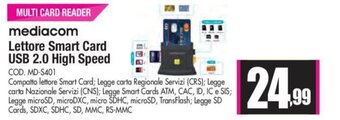 Wellcome Mediacom Lettore Smart Card USB 2.0 High Speed offerta