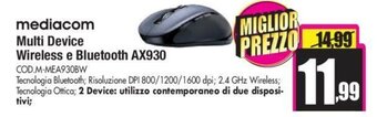 Wellcome Mediacom Multi Device Wireless e Bluetooth AX930 offerta
