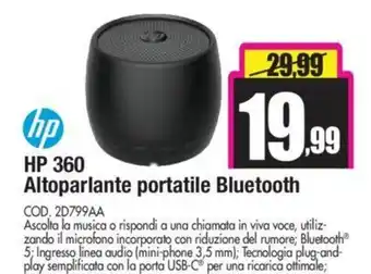 Wellcome HP 360 Altoparlante portatile Bluetooth offerta