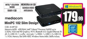 Wellcome Mediacom MiniPC 102 Slim Design offerta