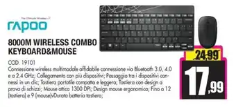 Rapoo 8000M Wireless Combo Keyboard & Mouse
