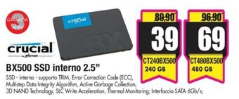 Wellcome Crucial BX500 SSD interno 2.5" offerta