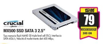 Wellcome Crucial MX500 SSD Sata 3 2.5" offerta