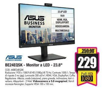 Wellcome Asus BE24EQSK - Monitor a LED - 23.8" offerta