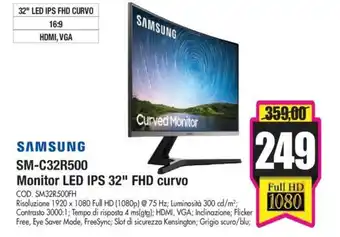 Wellcome Samsung SM-C32R500 Monitor LED IPS 32" FHD curvo offerta