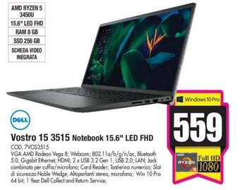 Wellcome Dell Vostro 15 3515 Notebook 15.6" LED FHD offerta