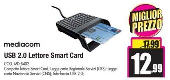 Wellcome Mediacom USB 2.0 Lettore Smart Card offerta