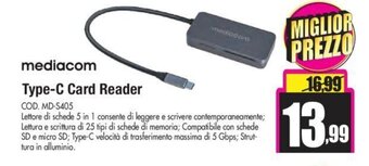 Wellcome Mediacom Type-C Card Reader offerta