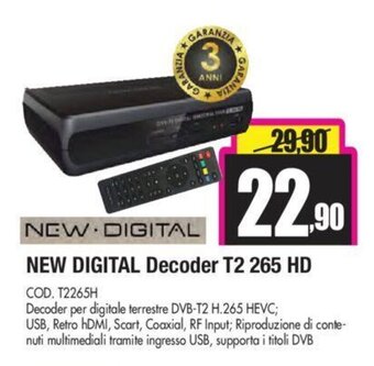 New Digital Decoder T2 265 HD
