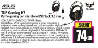 Wellcome Asus TUF Gaming H7 Cuffie gaming con microfono USB/Jack 3,5 mm offerta