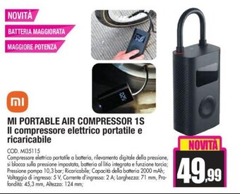Mi Portable Air Compressor 1S Il compressore elettrico portatile e ricaricabile