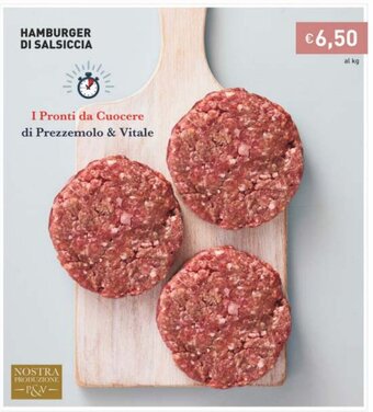 Prezzemolo e Vitale Hamburger Di Salsiccia offerta