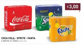Prezzemolo e Vitale Coca Cola- Sprite - Fanta Lattine cl 33x6 offerta