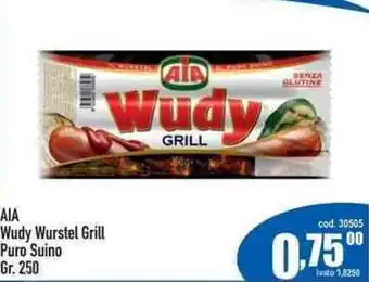 Del Prete Distribuzioni Aia Wudy Wurstel Grill Puro Suino 250 Gr. offerta
