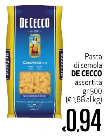 Maxi Supermercati Pasta Di Semola De Cecco gr 500 offerta