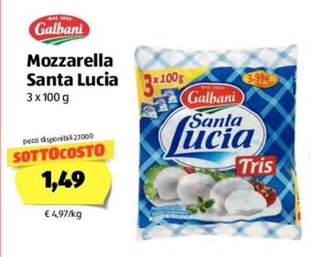 ALDI Galbani Mozzarella Santa Lucia 3x100g offerta