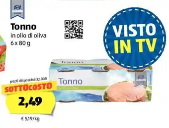 ALDI Tonno In Olio Di Oiliva 6x80g offerta