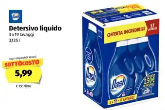 ALDI Dash Detersivo Liquido 3,135l offerta