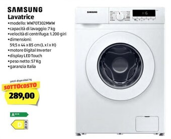 ALDI Samsung Lavatrice offerta
