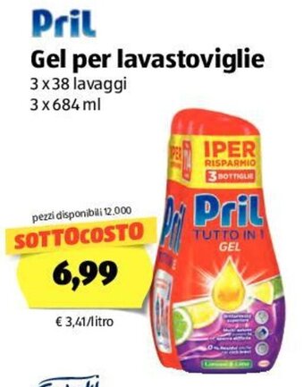 Pril Gel Per Lavastoviglie 3x684ml