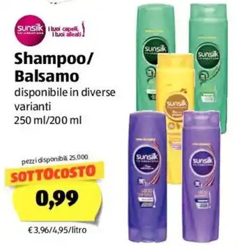 ALDI Sunsilk Shampoo/Balsamo 250ml/200ml offerta