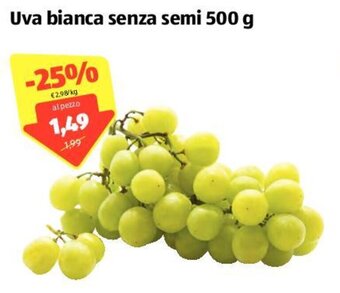 ALDI Uva Bianca Senza Semi 500g offerta