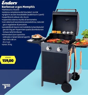 ALDI Enders Barbecue A Gas Memphis offerta