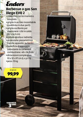 ALDI Enders Barbecue A Gas San Diego EVO 2 offerta