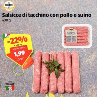 ALDI Salsicce Di Tacchino Con Pollo E Suino 430g offerta