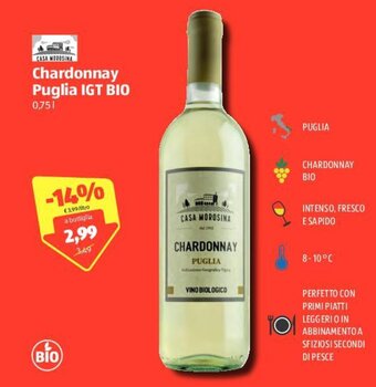 ALDI Chardonnay Puglia IGT Bio offerta