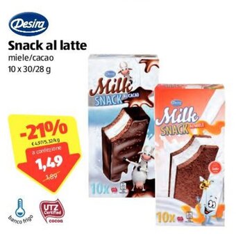 ALDI Desira Snack AL Latte 10x30/28g offerta