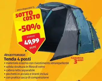 ALDI Adventuridge Tenda 4 posti offerta