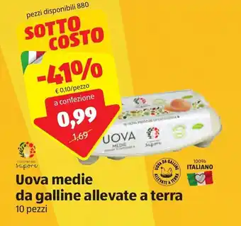 ALDI Uova medie da galline allevate a terra 10 pezzi offerta