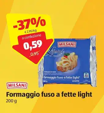 ALDI Milsani Formaggio fuso a fette light 200g offerta