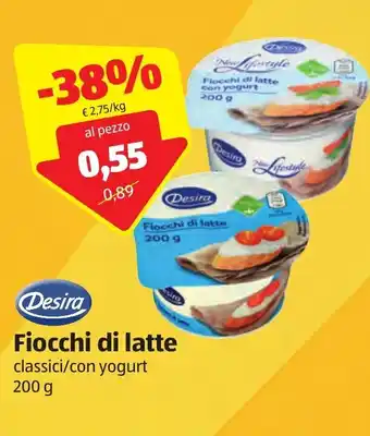 ALDI Desira Fiocchi di latte 200g offerta