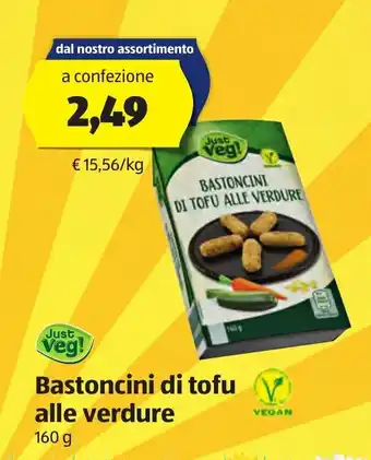 ALDI Just Veg! Bastoncini di tofu alle verdure 160g offerta