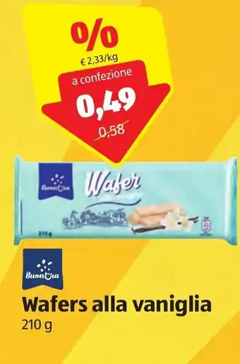 ALDI BuonOra Wafers alla vaniglia 210g offerta