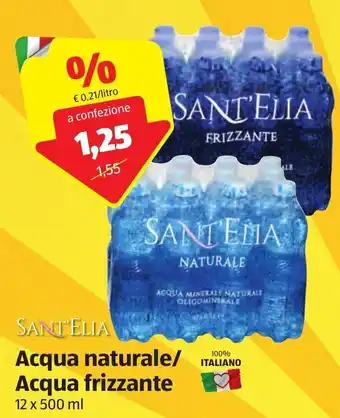 ALDI Santelia Acqua naturale/Acqua frizzante 12 x 500ml offerta