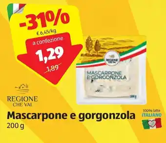 ALDI Mascarpone e gorgonzola 200g offerta