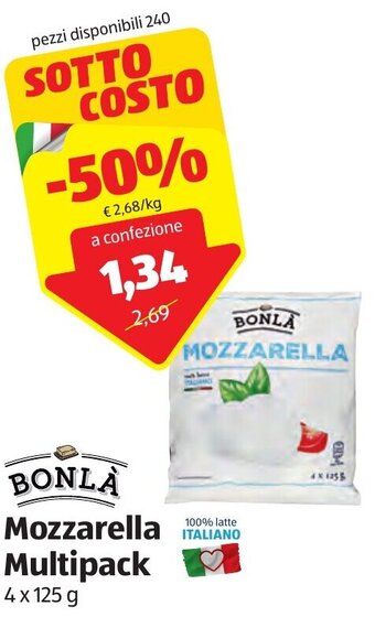 ALDI Bonlà Mozzarella Multipack 4x125 g offerta