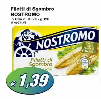 Prix Quality Nostromo Filetti di Sgombro all'Olio di Oliva 120g offerta