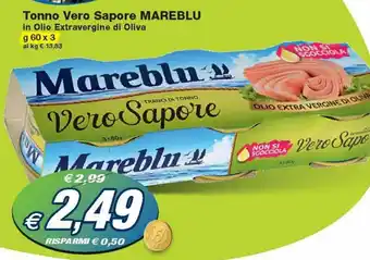 Prix Quality Mareblu Tonno Vero Sapore 60g x 3 pezzi offerta