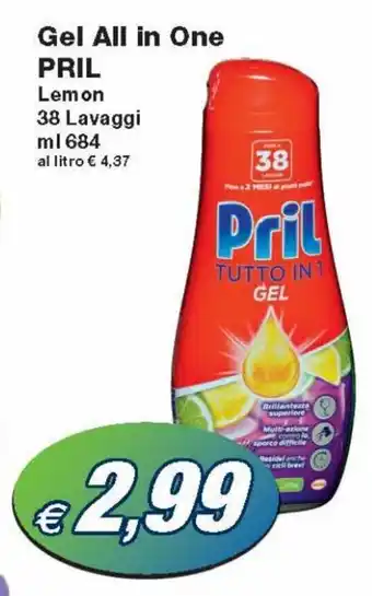 Prix Quality Pril Gel All in One 38 Lavaggi 684ml offerta