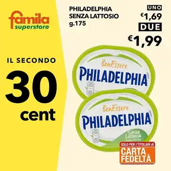 Supermercato Fratelli Scotto Philadelphia Senza Lattosio g. 175 offerta