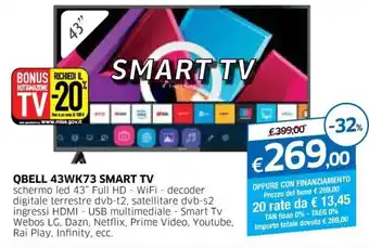 IperFamila Qbell 43WK73 Smart TV offerta