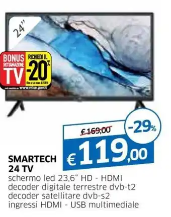 IperFamila Smartech 24 TV offerta