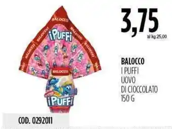 Carico Cash & Carry Balocco I Puffi Uovo di Cioccolato 150g offerta