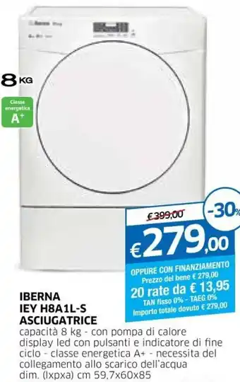 Iberna IEY H8A1L-S Asciugatrice