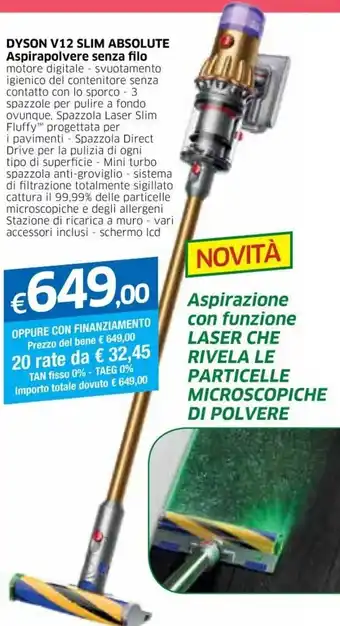 IperFamila Dyson V12 Slim Absolute Aspiralpolvere senza filo offerta